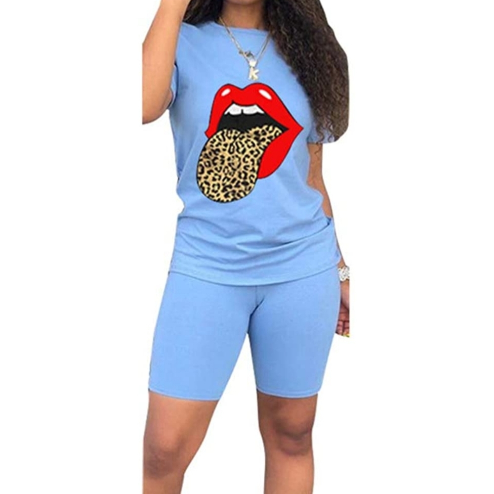 Womens Casual 2 Piece Short Sleeve